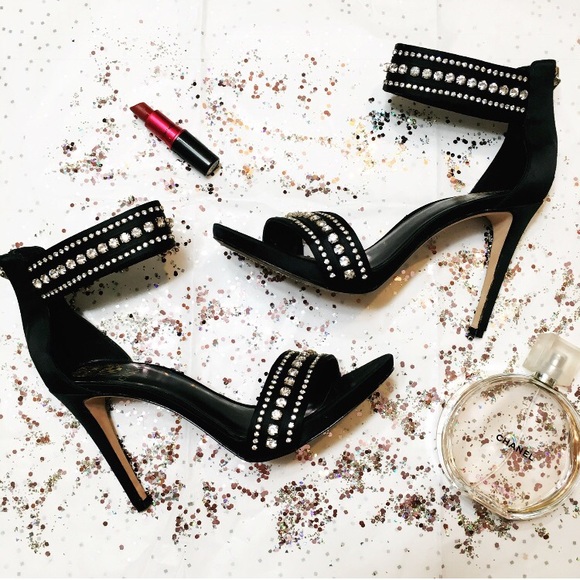 Vince Camuto Shoes - Vince Camuto Fairlee Crystal Satin Sandal Heels